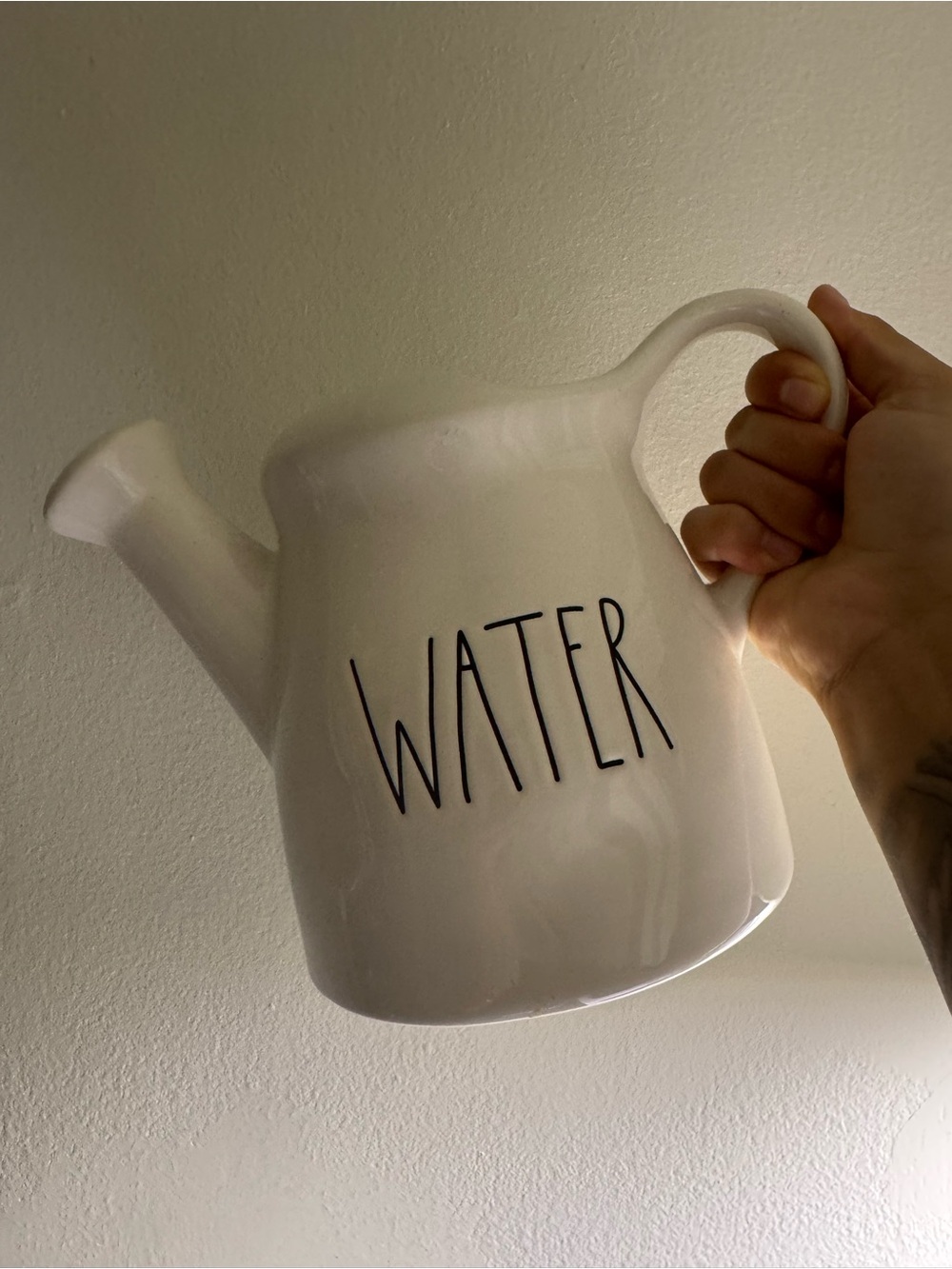 Rae Dunn White Ceramic Watering Can - WATER